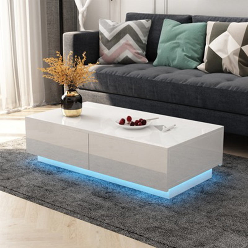 Cofee Table With LED Lights & 2 Drawers