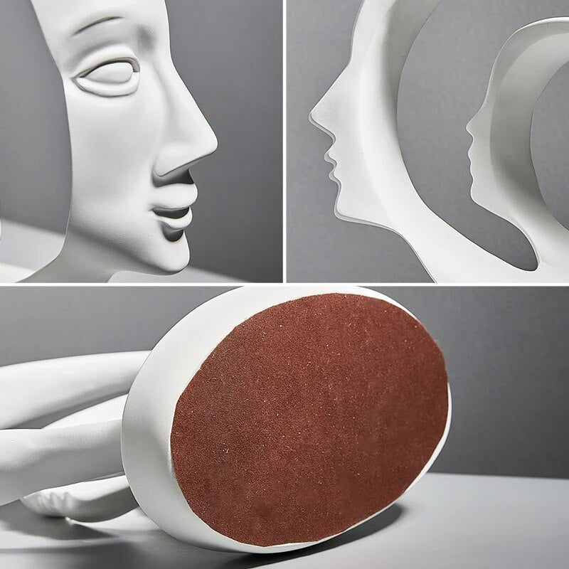 Abstract Crafts Human Face Sculptures